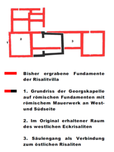 Der Grundriss der Villa (Förderverein St. Georgskapelle Heidesheim e.V.).
